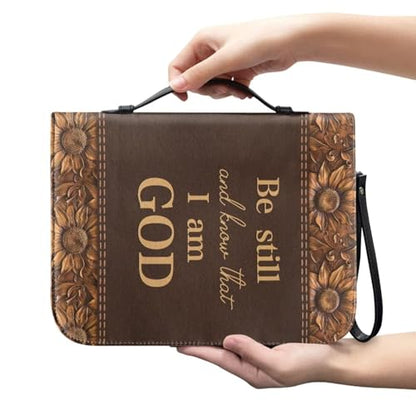 Bible Case for Women Men Large Size Bible Cover Case Book Sleeve Scripture Study Bible Carrier Bag,Size L-2XL - color: Brown Letters, size: X-Large