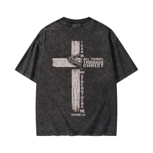 The Lord is My Shepherd Psalm 23 Samurai Lamb Anime Christian Faith T-Shirt - color: Black, size: Medium