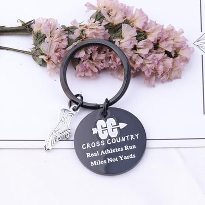 AKTAP Marathon Runners Gifts Cross Country Jewelry Fitness Exercise Gift - color: Cr-ss Cou-try Black K