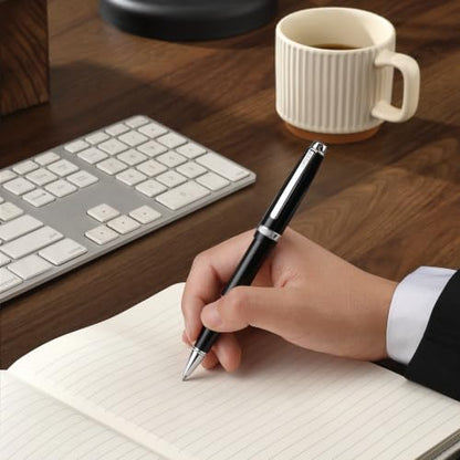 Cross Lume Polished Chrome Rollerball Pen, Medium Point, Black Ink - color: Black