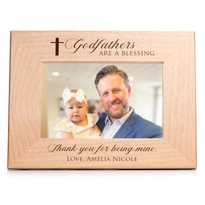 Lifetime Creations Personalized Godfather Picture Frame: Personalized Godfather Gift, Engraved Godfather Frame, Holds a 4" x 6" photo (Landscape) - color: Custom - Godfathers, size: 4" x 6" Landscape