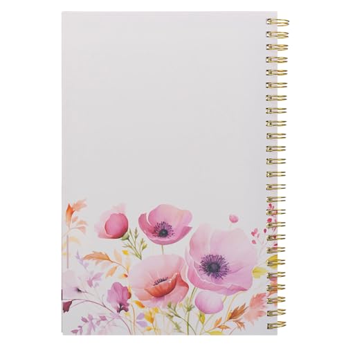 Christian Art Gifts Spiral Notebook: I Know the Plans - Jer. 29:11, Gifts for Women, Prayer Journal, Christian Journal, 128 Lined Pages w/Scripture, Soft Cover, Floral, Pink (8.5" x 5.9")