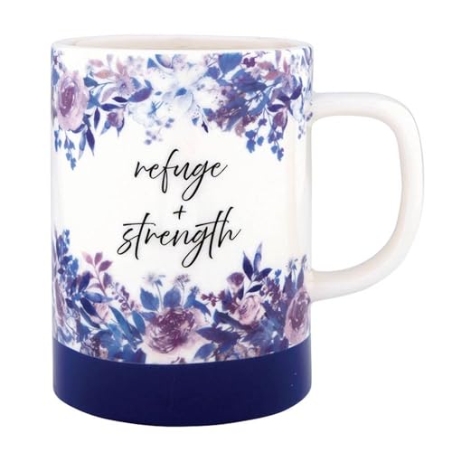 Faithworks Christian Gifts - Large Inspirational Ceramic Stoneware Mug Coffee Cup, 17-Ounces, Refuge and Strength - color: Refuge and Strength