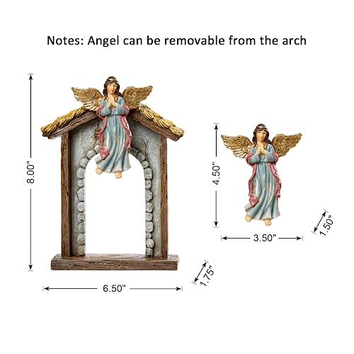 Glitzhome 11Pcs Resin Nativity Figurines Set Christmas Nativity Set Tabletop Scenes Decor, Christian Nativity Scene Indoor Xmas Nativity Collectible Figurines Miniatures Statues Ornaments 8" x 20.75" - size: 20.75 x 8 Inches