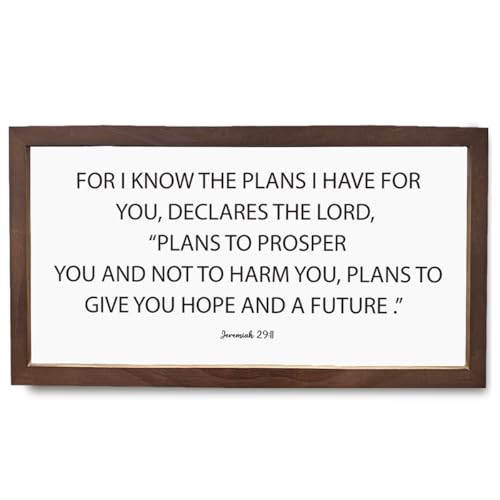 Christian Decor Art, Jeremiah 29:11, Scripture Wall Art, Farmhouse Wood Framed Sign, Bible Verse Wood Signs, Home Bedroom Wall Decoration, Religious Wooden Signs - color: Jeremiah 29:11
