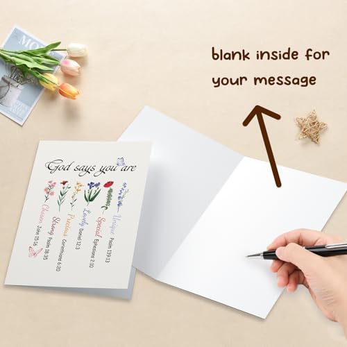 Christian Encouragement Card for Women Her, Inspirational Bible Verse Card with Floral, Christian Gift for Birthday, Graduation, Faith Milestones & Church Fellowship Occasions - color: Encouragement
