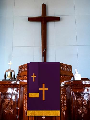 Cutecrop 3 Set Parament Table Runner Altar Cloth Green and Purple - color: Green and Purple