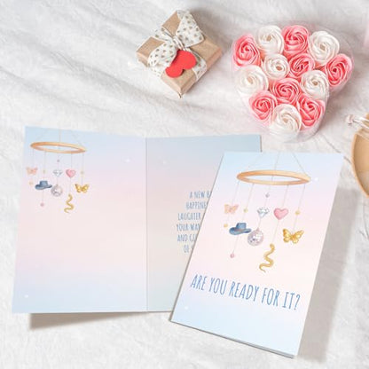 Baby Shower Card for New Parents, New Baby Congratulations Card for New Dad Mom, Pregnancy Congrats Cards Gift, Are You Ready For It - color: Baby Shower