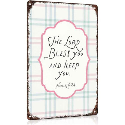 Bible Verse Blessing Quote Aluminum Metal Sign 8 x 12 Inch