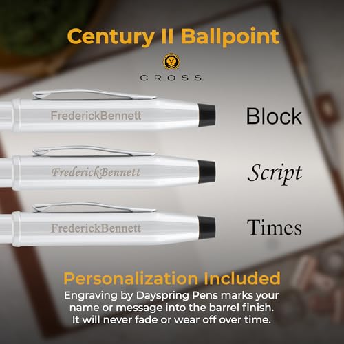 Cross Century II Personalized Twist Action Ballpoint Pen in Chrome Finish - color: Chrome