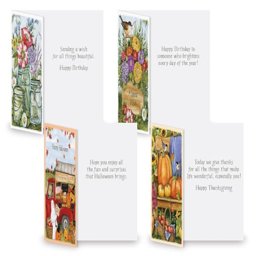 Current Susan Winget Garden Assorted Cards with Envelopes All Occasion - 20 Pack, Large 5" x 7" Cards with Sentiments, Variety of Get Well, Sympathy, Birthday, Anniversary & Thinking of You - color: Garden