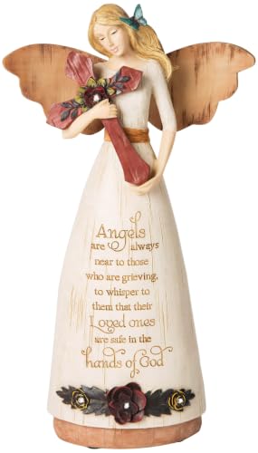 Pavilion Gift Company- Sympathy - 9" Angel Figurine Religion Faith Religious Grief Bereavement Memorial Sympathy Funeral Remembrance Home Decor