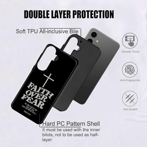 Christian Cross Faith Bible Verses Black Phone Case for Samsung Galaxy A17 5G, Shockproof Soft TPU & Hard PC Hybrid 2-Layer Protective Phone Cover for Boys Men Girls Women - color: Black, size: Galaxy A17