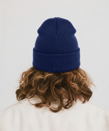 Christian Jesus Cross Beanie - Faith Winter Beanie Hats for Men Women - Religious Gifts for Christmas & New Years - color: Three Nails Cross/Navy Blue