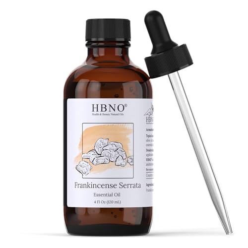 HBNO California Bottled Frankincense Essential Oil (Serrata) 4 fl oz (120ml) - Natural & Premium Grade Frankincense Oil Essential Oil, - size: 4 Fl Oz (Pack of 1)