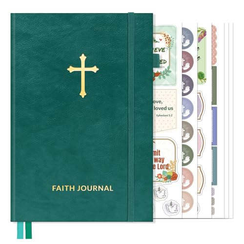 SUNEE Christian Bible Study & Prayer Journal – Undated 6-Month Scripture Notebook for Daily Devotional & Faith Growth, Meaningful Religious Gift for Women, Men, Pastor or Graduation (Pacific Green) - color: Pacific Green
