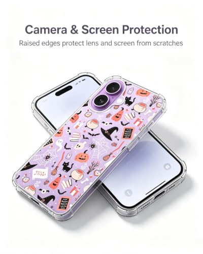Halloween Mystic Clear Phone Case Compatible with iPhone 17, Spooky Ghosts Cats Phone Cover for iPhone 17 - color: Mystic Halloween