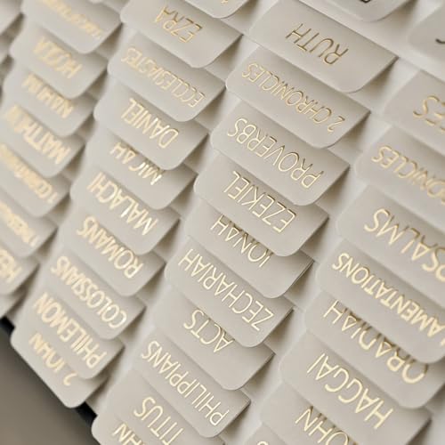 Laminated Bible Tabs for Women and Men, Gold Foil Embossed Lettering - style: Gray