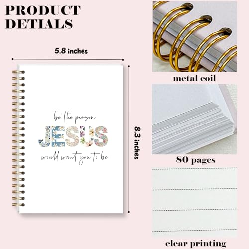 Bible Prayer Journal for Women, Floral Jesus Christian Gifts for Teen Girls, Aesthetic Hardcover Spiral Notebook for Bible Note Taking Supplies - 5.5x8.3 - A15 - style: Christian JESUS