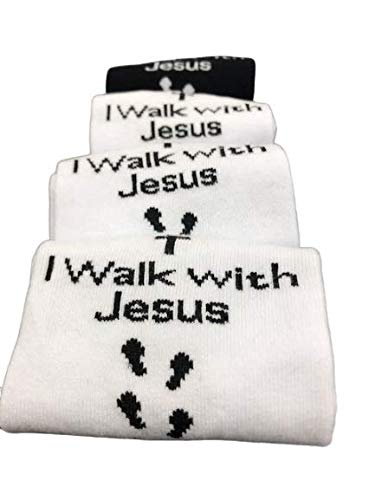 Sierra Socks Men's Combed Cotton Christian Cross Crew Socks - color: White, size: 9-11