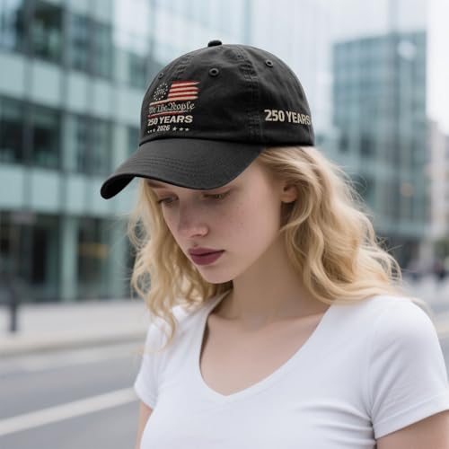 250th Anniversary 250 Years Freedoms Baseball Hat Running Embroidered Cap for - color: Allblack14