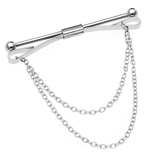 Tie Collar Bar Pin Set for Men Classic Collar Clip Set of 2 - style: Style 1