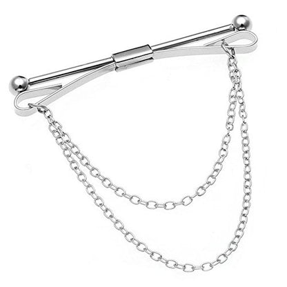 Tie Collar Bar Pin Set for Men Classic Collar Clip Set of 2 - style: Style 1
