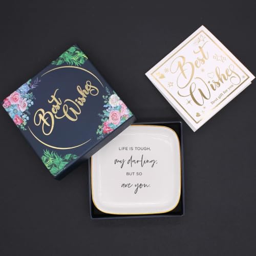 Life Is Tough But So Are You Sign Trinket Dish,Cheer Up Gifts for Women - style: Life is Tough My Darling