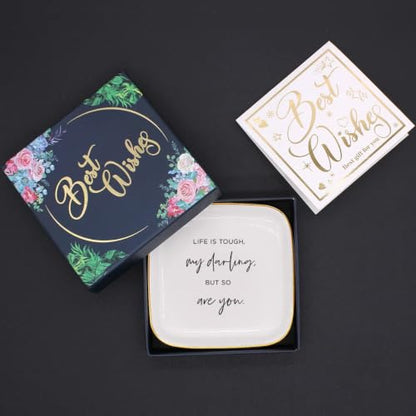 Life Is Tough But So Are You Sign Trinket Dish,Cheer Up Gifts for Women - style: Life is Tough My Darling