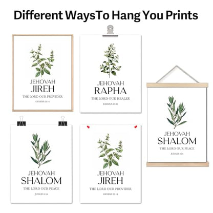 Ybqhd Christian Wall Decor Set Of 3,Hebrew Names Of God Bible Verse Sign Artwork,Scripture Quotes Prints Posters For Home Office Living Room Wall Decor(11"X14",Unframed)