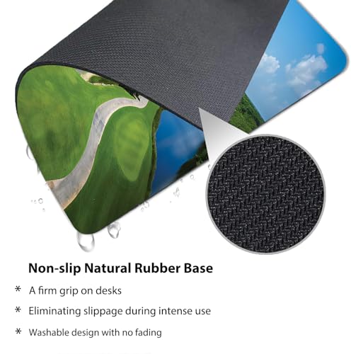 Aerial Tropical Golf Course Landscape Mouse Pad, Country Club View Desk Mat - color: Custom Designs Art 045