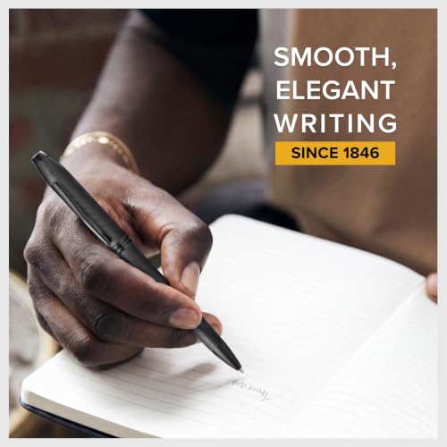 Cross Townsend Black PVD Micro-Knurl Ballpoint Pen, Medium Point, Black Ink - color: Black Micro-knurl