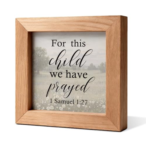 1 Samuel 1:27 Wooden Sign, Farmhouse Nursery Christian Decor - color: For This Child We Have Prayed60