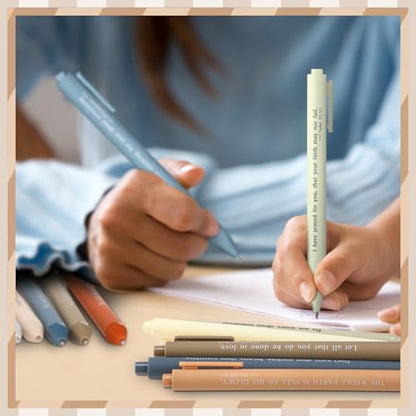 Cholemy 50 Pcs Bible Verse Pens Bulk Christian Pens Black Ink - color: Morandi