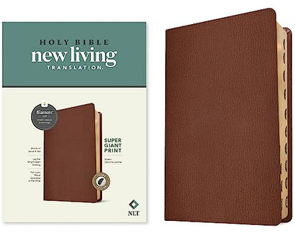 NLT Super Giant Print Bible, Filament Enabled (Genuine Leather, Brown, Indexed)