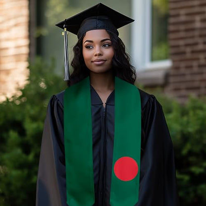 Graduation Satin Sash Scarf 72" Stole - color: Bangladesh Flag