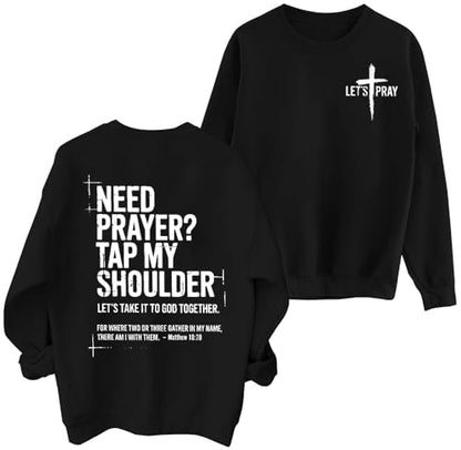 Christian Sweatshirts for Women Jesus Cross Casual Pullover - color: Break, size: X-Large