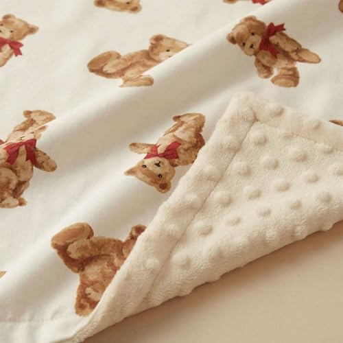 Fleece Baby Blankets for Girls & Boys, Infant Toddler Blanket - color: Beige Bear