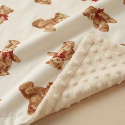 Fleece Baby Blankets for Girls & Boys, Infant Toddler Blanket - color: Beige Bear
