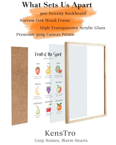 KensTro 12x16 Oak Framed Fruit of the Spirit Scripture Wall Art - color: Fruit Spirit-Framed, size: 16"L x 12"W