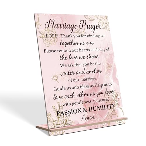 Putuo Decor Christian Gifts For Married Couples, Christian Table Decor - Marriage Prayer Lord Thank You For Binding Us Together As One - Serenity Prayer Marriage Prayer Plaque For Newlyweds Home Decor - color: Marriage Prayer Lord