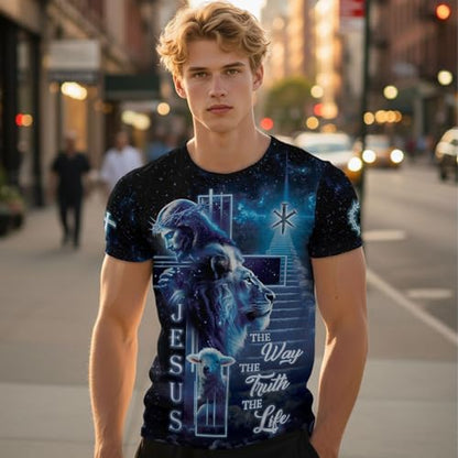 Jesus The Way The Truth and The Life Shirt, Religious Shirt for Men - color: Ds07, size: Medium