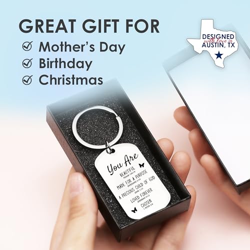 Rosa Vila Keychains For Women & Men, Gifts For Mom, Bonus Mom, Aunt, Sister, Dad, Grandma, Nurse, Teens, Coach, Teacher Pilot - style: Christian Keychain