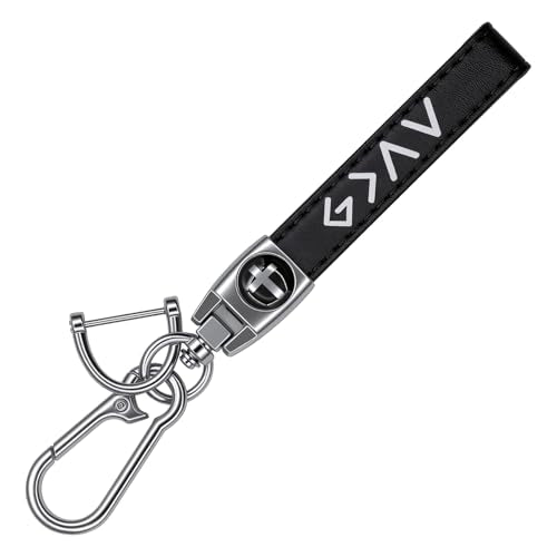 Christian Cross Keychain for Men Great Baptism Birthday & Christmas Gift for Godsons Husbands & Fathers Religious Gift - color: Black