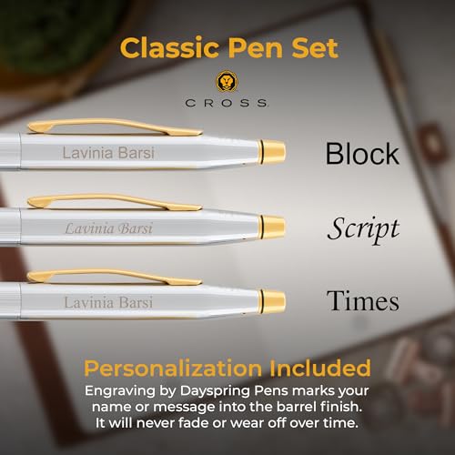 Cross Classic Century Personalized Ballpoint Pen & Pencil Set in Medalist
