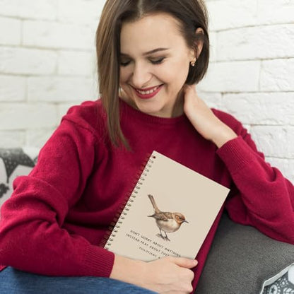 Bird Christian Spiral Notebooks, Philippians 4:6 Bible Journal, Scripture Journals for Writing, Christian Gifts for Women Men, Religious Notebook for Note Taking, 5.5x8.3 Inch - color: white Bible Notebook-5