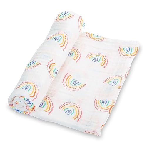LollyBanks Muslin Swaddle Blanket, 47 x 47 in, Newborn Receiving Blanket - color: Brown, Blue, White, Black, Pink