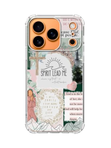 Bible Verse Christianity God Collage Phone Case for iPhone 17 Pro, Christian Jesus Saves Collage Phone Cover, Soft Trendy Design TPU Bumper Cover Case - color: Bible Verse