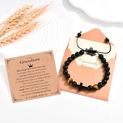 EFVISD Cross Bracelet Gifts for Boys Girls Christian Religious Gifts - color: Grandson