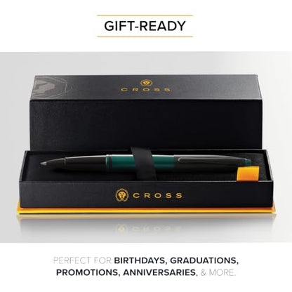 Cross Calais Rollerball Pen, Matte Green & Black, Medium Point, Black Ink - color: Matte Green & Black